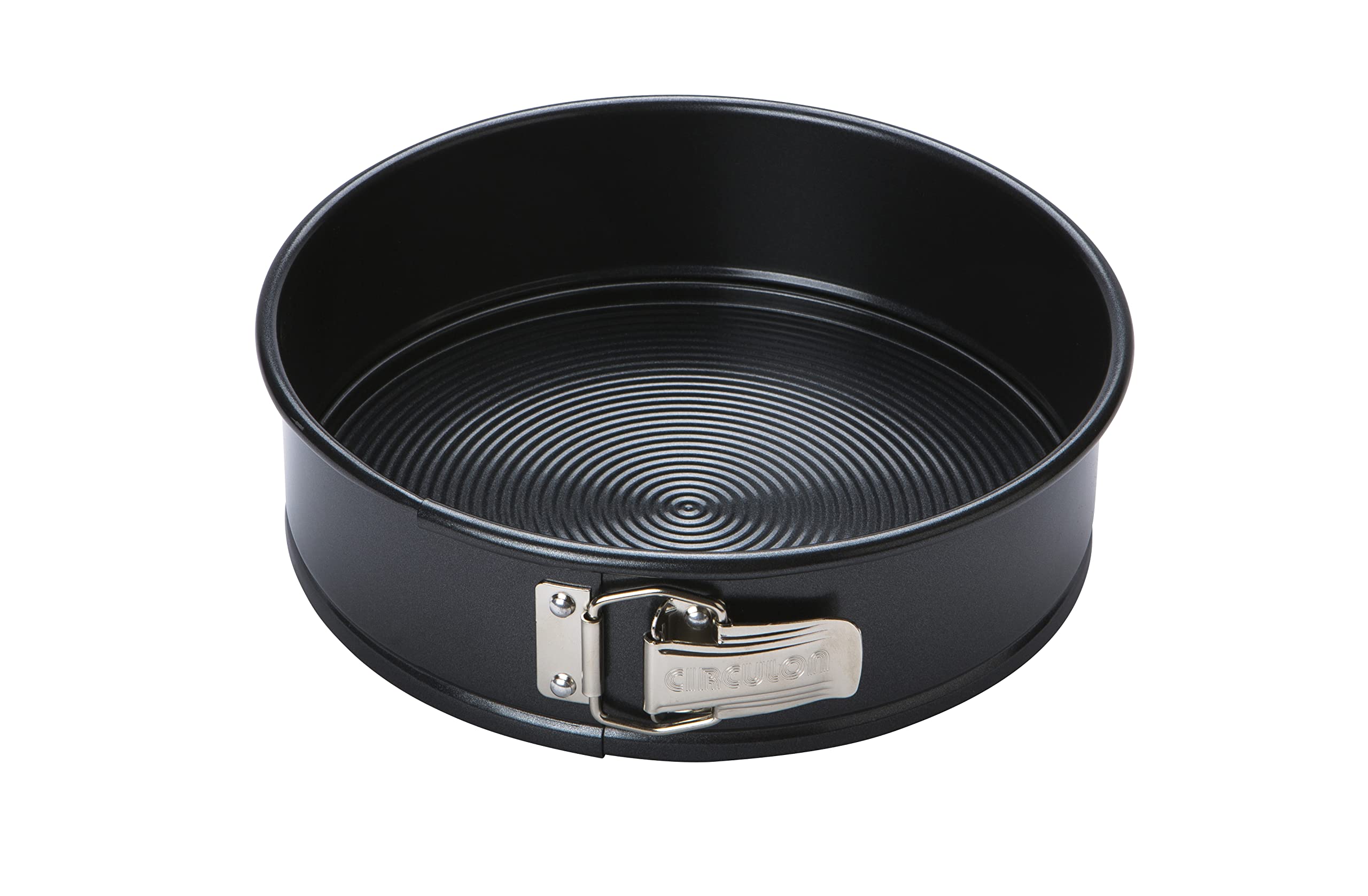 Circulon Ultimum 9 Inch Springform Cake Tins for Baking - Round Loose Bottom Cake Tin, Freezer and Dishwasher Safe Carbon Steel Bakeware, Black