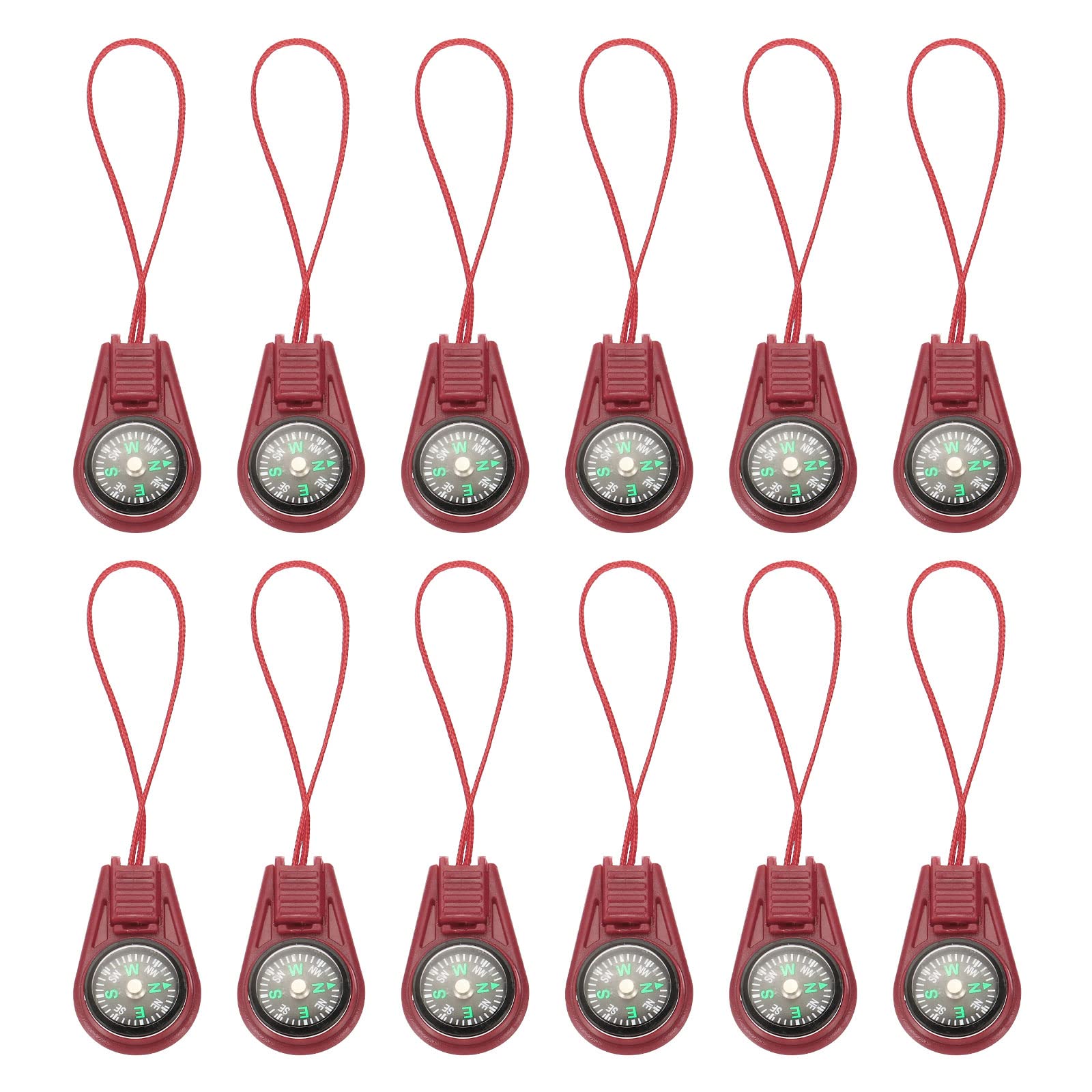 PATIKIL Mini Survival Compass, 50 Pcs Button Compass Bulk kit for Outdoor Hiking Camping Travelling Party Favors, Red
