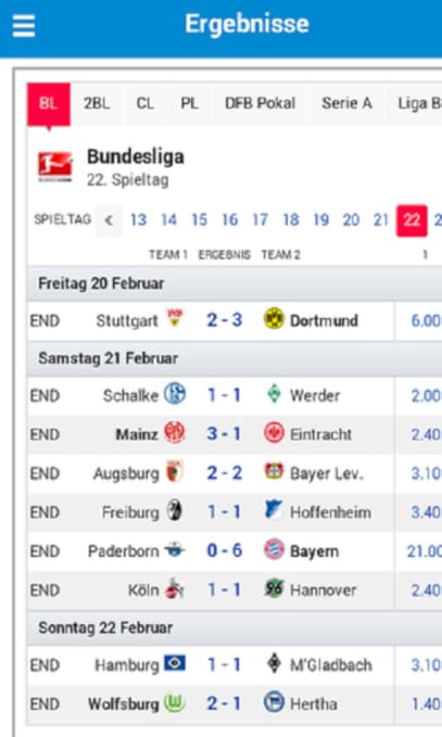 Amazon Com Fussball Live Ticker Tabelle Ergebnisse Appstore