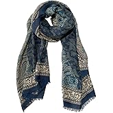 Wendyfull Paisley Pashmina Feel Shawls Wraps for Women Rave Scarf Soft Silky Exotic Boho All Seasons