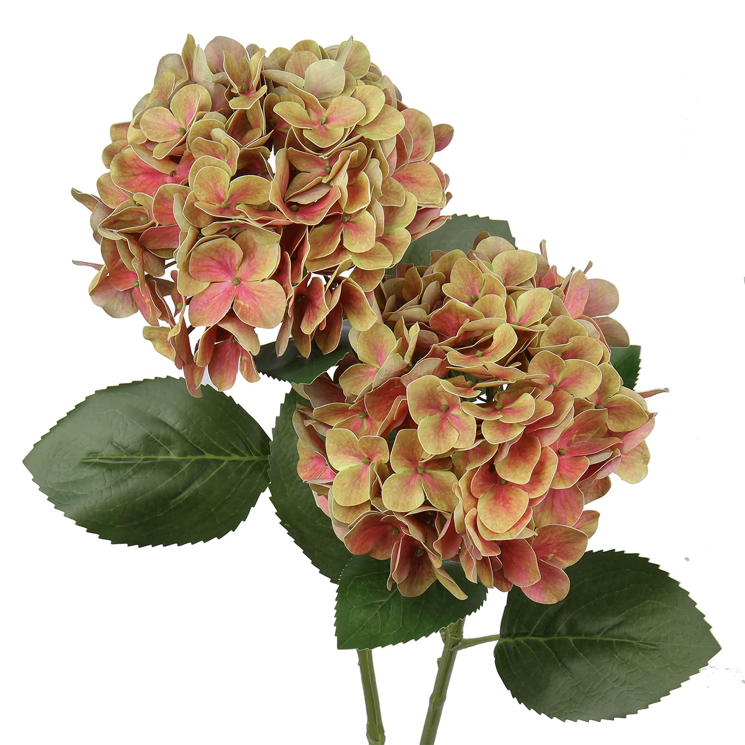 Briful Artificial Hydrangeas Real Touch Fake Hydrangea Flower Pick 3D Print Faux Hydrangea Head with Stem for Flower Arrangement,Home Wedding Decoration 2 PCS