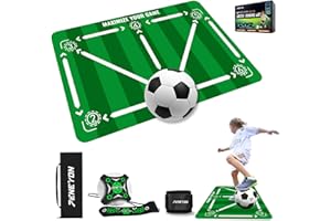 PENEYON Soccer Training Mat with Adjustable Soccer Trainer - Non-Slip Soccer Training Equipment for Kids Youth to Boost Speed, Strength & Coordination | Soccer Trainer for Indoor/Outdoor Drills