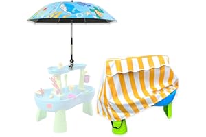 HMOCK Water Table Cover and Water Table Umbrella for Step 2 Water Table, Step 2 Water Table Accessories for Water Table for Toddlers 1-3 Include a Umbrella For Water Table and a Water Table Cover Step2
