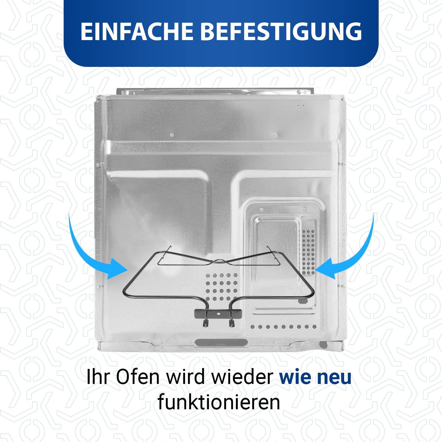 VIOKS Heizelement 230V 1150W Ersatz für Whirlpool 481010375734 Indesit C00324022 EGO 2041494000 Heizelemente für Bauknecht Ignis Backofenheizung für Backofen Herd Einbauherd Elektroherd 6