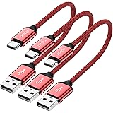 USB C Cable Short, JXMOX [0.8ft 3 Pack] USB Type C Cable Braided Fast Charge Cord Compatible Samsung Galaxy Note 9 8,S10 S9 S