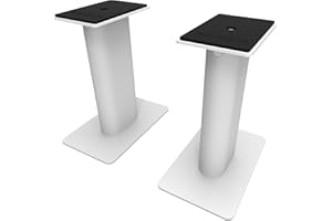 Kanto SP9W Desktop Speaker Stands for Small/Medium Bookshelf Speakers & Compact/Mid-Size 2”-4” Studio Monitors 8.3" Tall Pair White