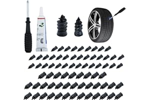 AACGIN 70 Pcs Tire Repair Rubber Screws,Tire Repair Rubber Nail, Tire Repair Nail Fast Tool Self-Service Tire Repair Nail Vac