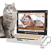 Romicta Cardboard Cat Scratcher - 3-in-1 Laptop Scratcher Cat Toy with Interactive Plush Mouse Teaser and Ball Track Pad Toy 