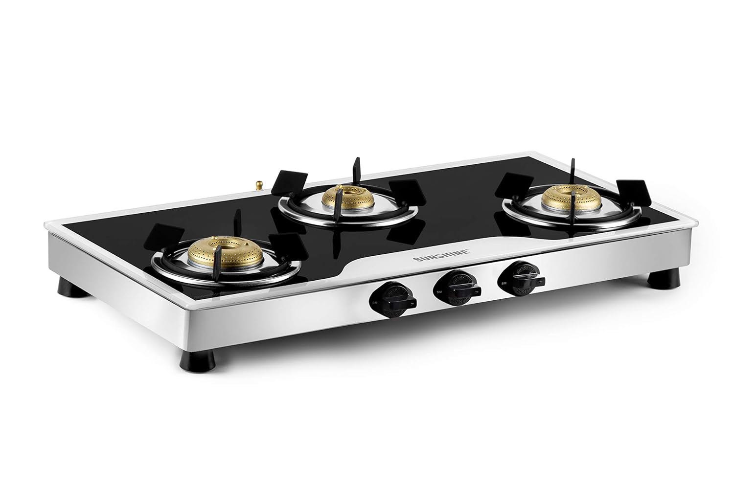 Buy Sunshine Omega 3 Burner Gas Stove Manual Ignition Glass Top