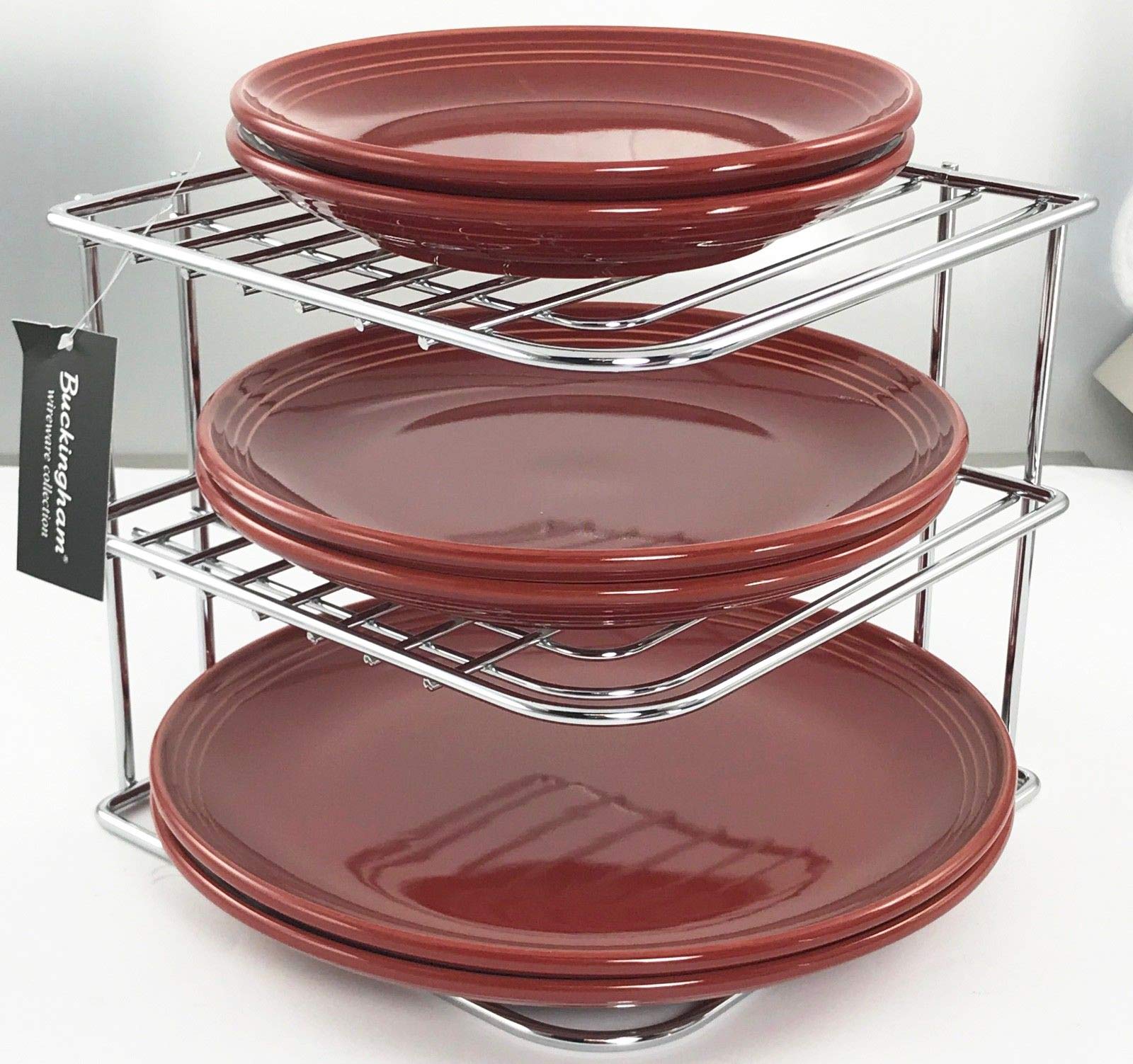 Buckingham 3 Tier Chrome Corner Plate Kitchen Cupboard Organiser, Storage Rack, Metal, 22.5 cm by Buckingham