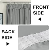 H.Versailtex Grey Blackout Curtains 2 Panels 90 x 90 Pleated Thermal Living Room view 5