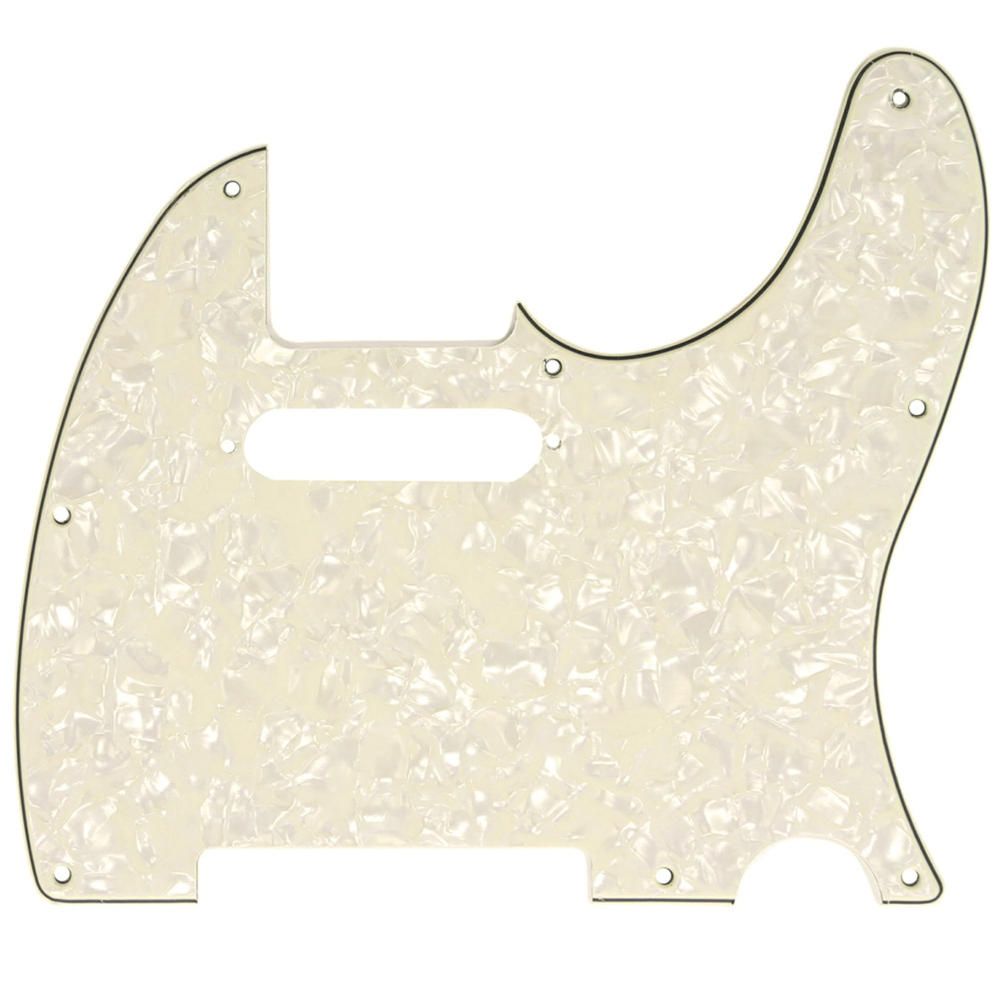 Musiclily 8 Hole Tele Pickguard Scratch Plate for Fender USA/Mexican Standard Telecaster Modern Style Electric Guitar, 4Ply Parchment Pearl — image 1