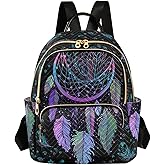 PJGINUIUA Women Fashion Backpack Purse Casual Lightweight Travel Shoulder Bag Dreamcatcher Rucksack Ladies Bag, Small