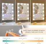 FENCHILIN Hollywood Vanity Mirror with Lights 12 LED 360 Rotation 10x Magnifier view 2