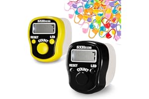 Stitch Counters 2 Pcs LED Digital Row Counter and Stitch Markers 100 Pcs Crochet Stitch Markers, Stitch Counters for Crocheting Knitting Sewing Weaving, Multicolor by ILouxNei