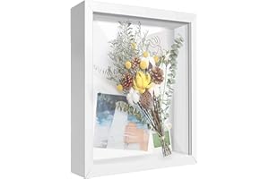 TouYinger 8x10 Shadow Box Frame Display Case with Letter Stickers, Display Case Box for Memorabilia, Wedding Memories, Crafts