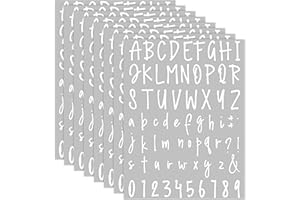 SEPAMOON 552 Pieces 8 Sheets Letter Stickers Self Adhesive Waterproof Vinyl Stick on Letters Mailbox Number Decals for Water Bottles Graduation Caps Window Door Sign Craft Scrapbooking(1 Inch,White)