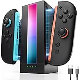 JSAUX EnergyFlow Charging Dock for Nintendo Switch 2 JoyCon Controllers, 4-in-1 RGB Magnetic Charger Station LED Indicator, for Switch2 JoyCon Accessories with 5FT USB C Cable