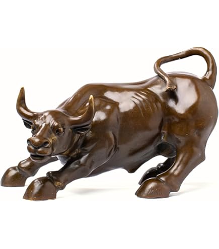 Amazon.com: YouFine Wall Street Bull Bronze Sculpture - 11