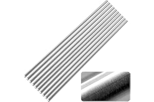 GMOTLSE 304 Stainless Steel Rod, 1/8" Diameter 12" Length Metal Solid Metal Rods for Metal Creative DIY, Aircraft/Ship/Automotive Model Making, Industrial Manufacturing, etc 10Pcs