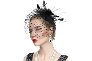 Cizoe Fascinator Hats for Women 20s 50s Vintage Pillbox Hat Kentucky Derby Fascinators Flower Veil Wedding Tea Party Hat