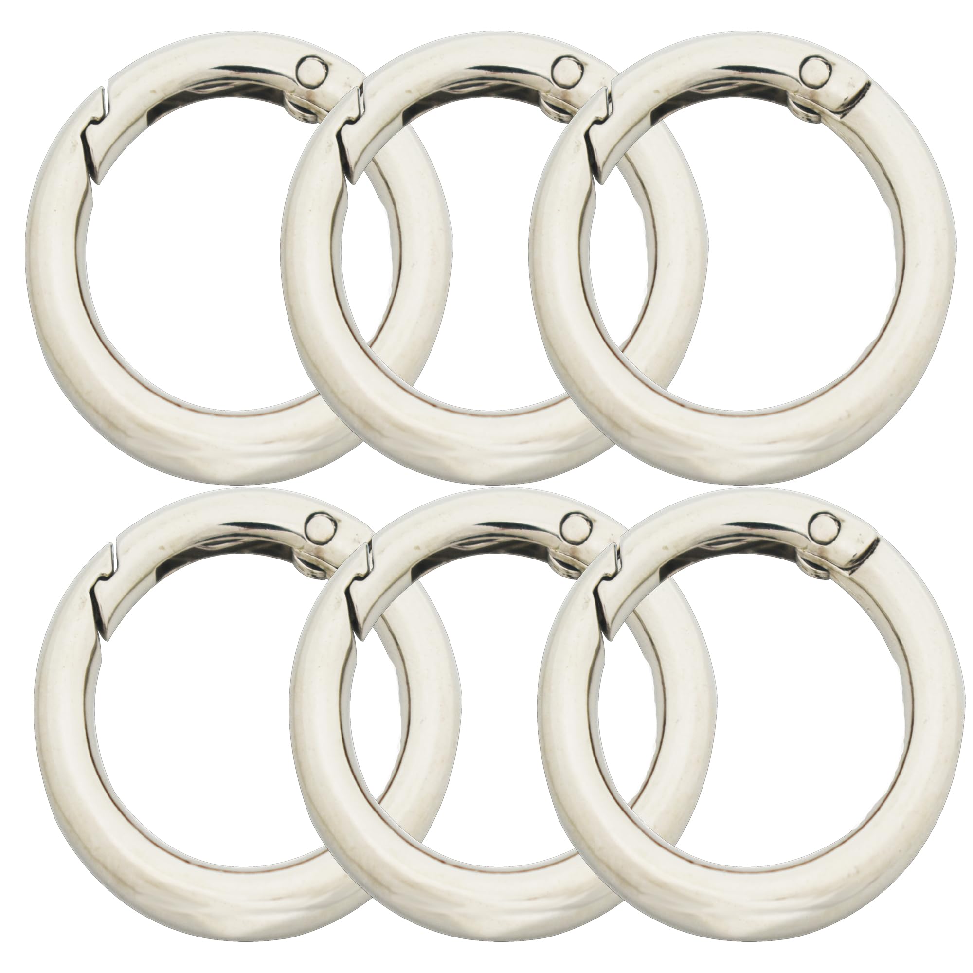 Photo 1 of Bytiyar 6 pcs 3 inch (75 mm) Big Round Carabiners Clips Metal Trigger Spring O Rings Snap Hooks DIY Charms Accessory for Keychains Bags Purses Crafts Making,Silver Large