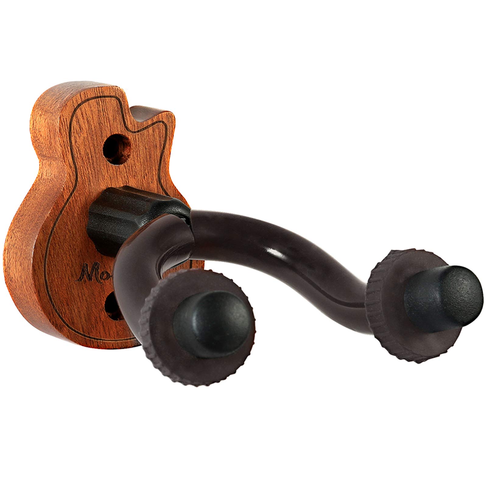 Guitar Wall Mount, Moodve Mahogany Guitar Hanger For Wall, Guitar Hook Holder Stand For Bass Electric Acoustic Guitar Ukulele (Red)
