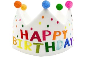 MEYGAJOE Megajoe Hand Embroidery Crowns - First Birthday Crown & Party Hats for Kids & Babies