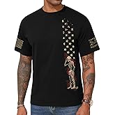 KESIHAN Mens Graphic Tees USA American Flag Skull Patriotic Shirt Vintage Graphic Casual Tee Top for Men