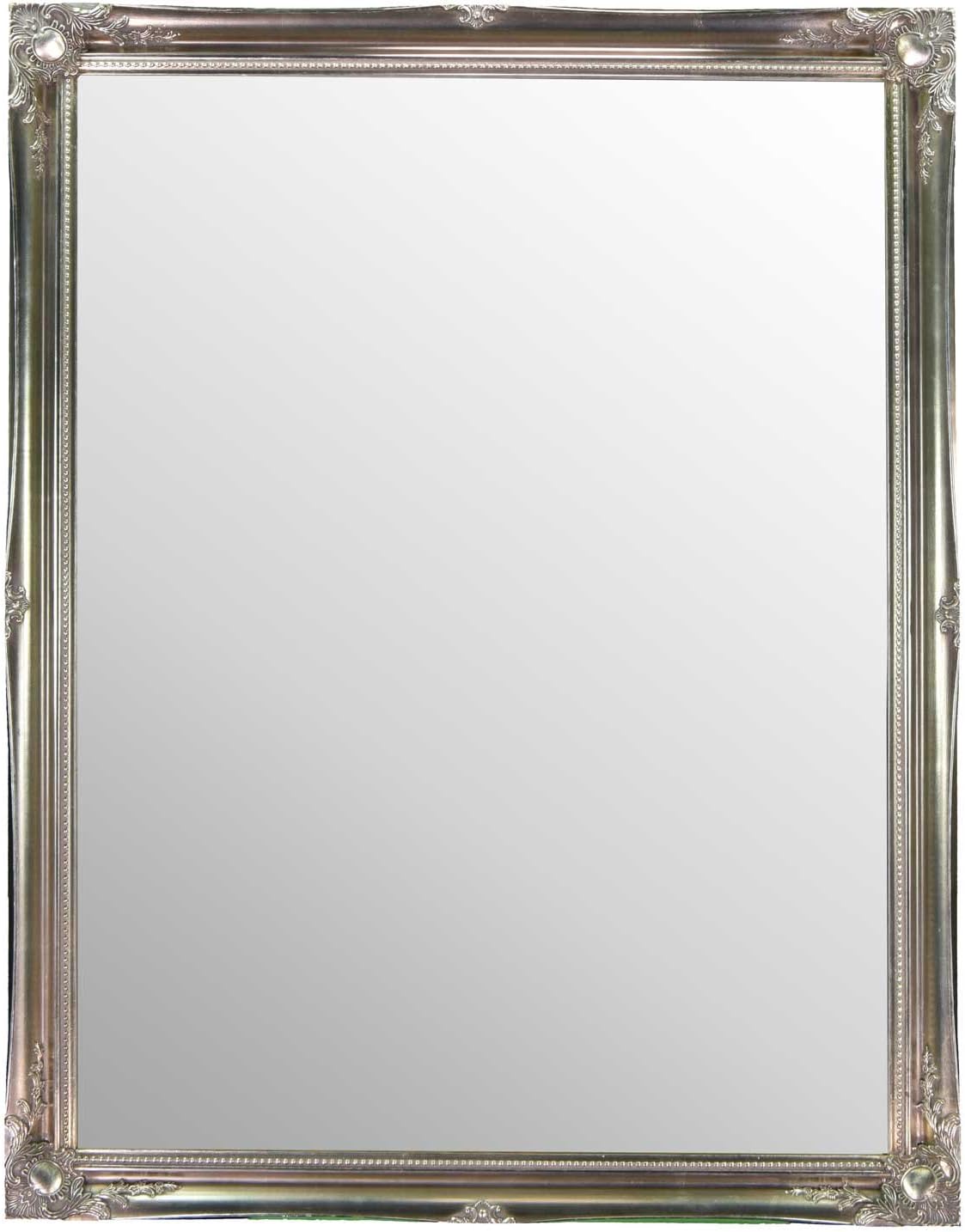 FRENCH SILVER HUGE SHABBY CHIC ANTIQUE STYLE MIRROR - 42" x 54" OVERALL SIZE (105cm X 135cm), 137x106x5 - Image 4