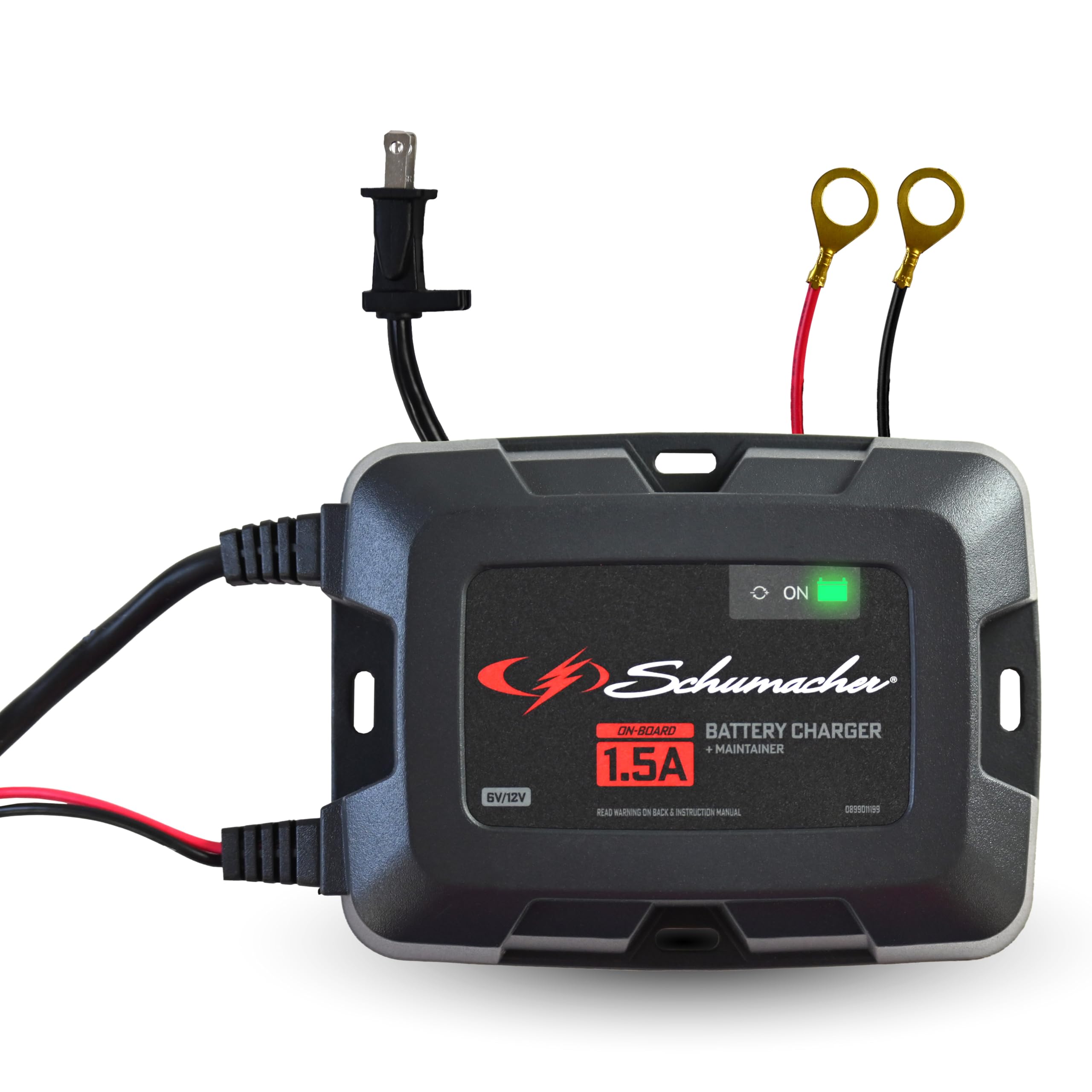 Photo 1 of Schumacher Electric 1.5A Onboard Car Battery Charger and Maintainer, 3-in-1 Solution, for 6V/12V Power Sport, Automotive, and Marine Batteries, SC1587