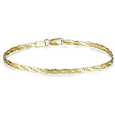 14K Gold Plated Chain Bracelet for Women,Dainty Plated Gold Jewelry Gifts for Women,Trendy Gold Bracelet Waterproof