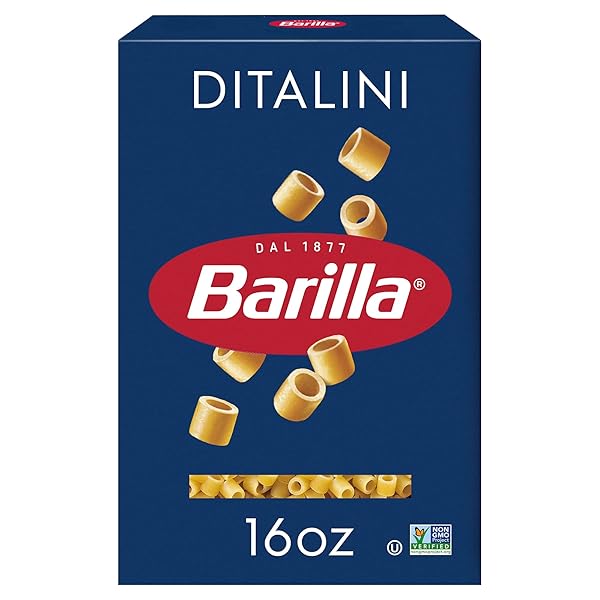 BARILLA DITALINI PASTA, 16 OZ. BOX – NON-GMO, MADE WITH DURUM WHEAT SEMOLINA – KOSHER CERTIFIED