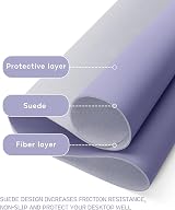 YSAGi Non-Slip Desk Pad 60 x 35 cm Lavender Waterproof PVC Leather Large Mouse view 3