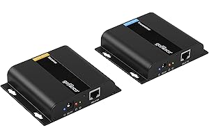gofanco 4K HDMI Extender Over IP Kit – 4K @30Hz, 394ft/120m, 1-to-1 CAT6/7, 1-to-Many Over Gigabit 1G Gigabit Ethernet Switch, Network LAN, VLAN, Scalable, IR Extension, Low Latency (HD14Ext1xN)