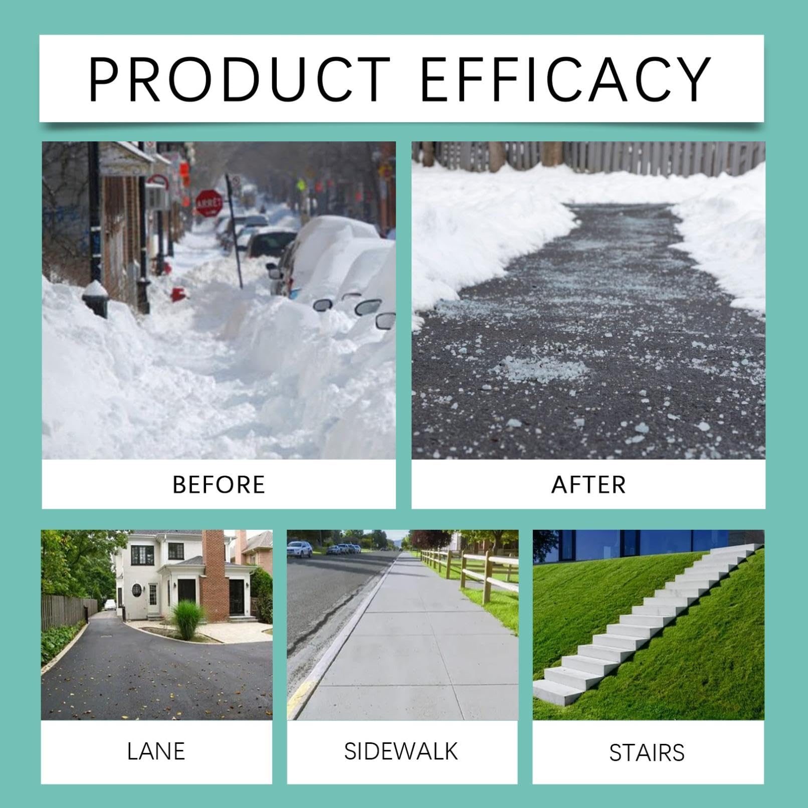 Safe Ice Melt, Chien/Enfant/Animaux de Compagnie Safe Ice Melt, Non Toxique,agissant Rapidement,Dure 3X Plus Longtemps,dégivrage idéal chemins,Plus sûr pour les animaux domestiques,béton 100G (1)