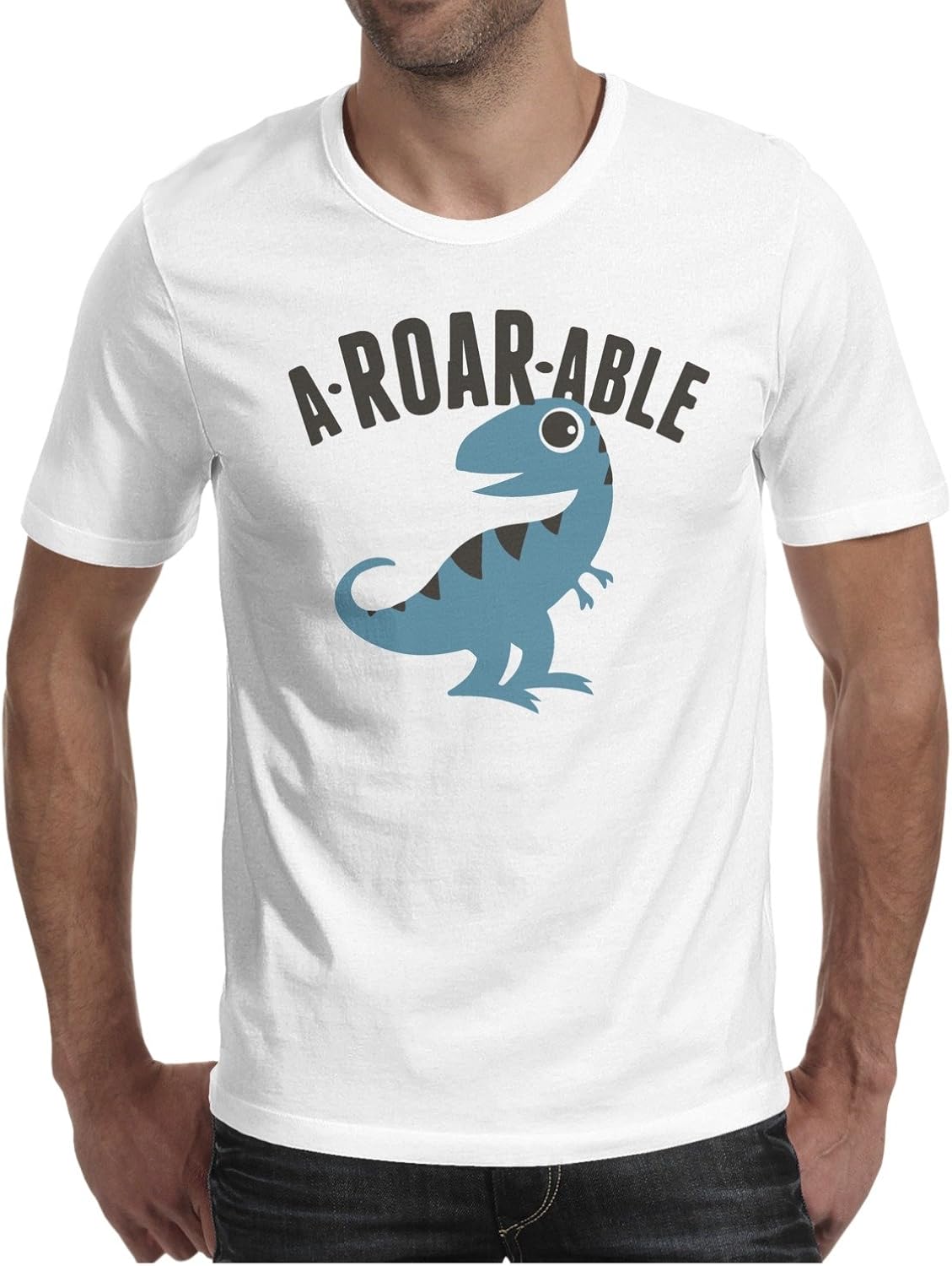 Amazon Com Men S T Shirts A Roar Able Dinosaur Cool Men O Neck