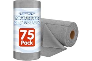 FIXSMITH Microfiber Cleaning Cloth Roll -75 Pack, Microfiber Towel Roll Tear Away, Reusable Cleaning Rags, Microfiber Towels for Cars, Dish Rags Dust Cloths for Kitchen, Home, Auto 11.5 x 11.5 inch