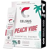 CELSIUS On The Go PEACH VIBE, Sugar Free Energy Drink Mix (14 Sticks per Pack)