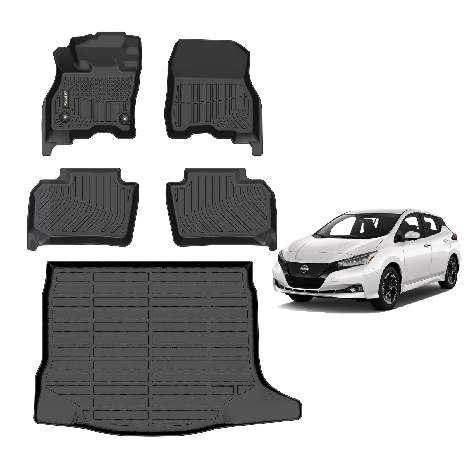 AIPOIL® Floor Mats & Cargo Liner Set for 2018-2025 Nissan Leaf | All-Weather | Easy to Clean | All-Round Protection丨Full Set Automobile mats Accessories. Image AIPOIL® Floor Mats & Cargo Liner Set for 2018-2025 Nissan Leaf | All-Weather | Easy to Clean | All-Round Protection丨Full Set Automobile mats Accessories. Image