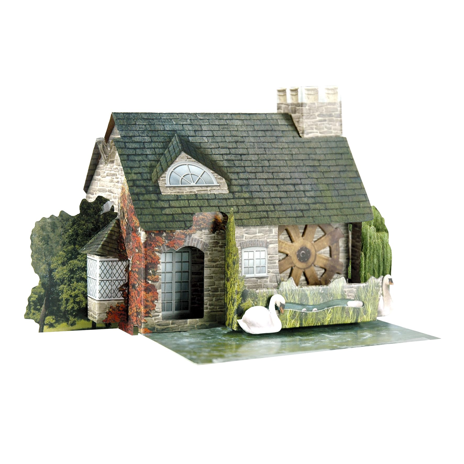 SANTORO Pop Up Places, 3D Pop Up Greeting Card - The Watermill - For Him, For Her, Family, Friends, Birthday, Anniversary