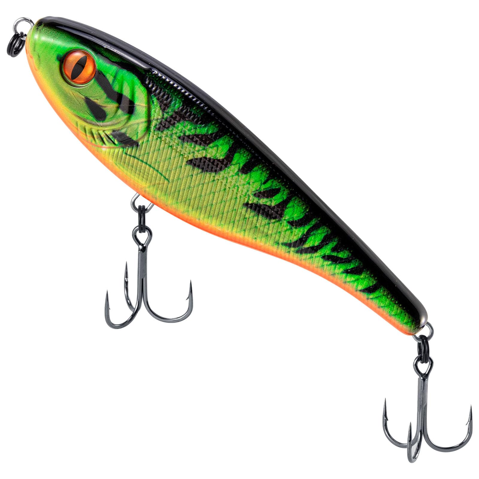 Dr.Fish Pike Fishing Lure Jerkbait Wobbler 155mm/76g Lure for Pike Predator Fish Glide Bait Loud Rattle Wobbler Freshwater Saltwater Color: Jungle Fire