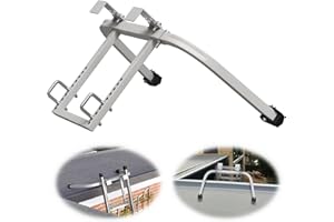 TOOVEM A FAMILY OF MANUFACTURERS Toovem Ladder Hook Accessory - Adjustable Wall Ladder Standoff with Non-Slip Rubber, Heavy Duty, Easy Use, Silver