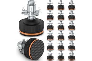 ANhovno 20 Pcs Adjustable Furniture Levelers with Floor Protectors, 3/8" Heavy Duty Leveling Feet with Rubber Pads, Leg levelers Screw in Table Chair Sofa Cabinet Workbench Desk