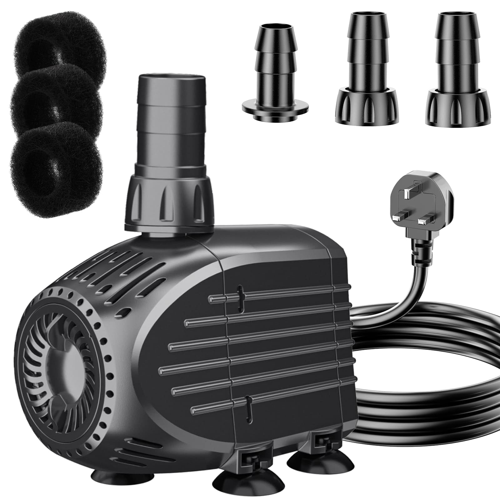 Biling Submersible Pump for Pond Dirty Water, 60W 3200 L/H Quiet Pond Pump with Filter Energy Efficient Water Circulation for Garden Feature