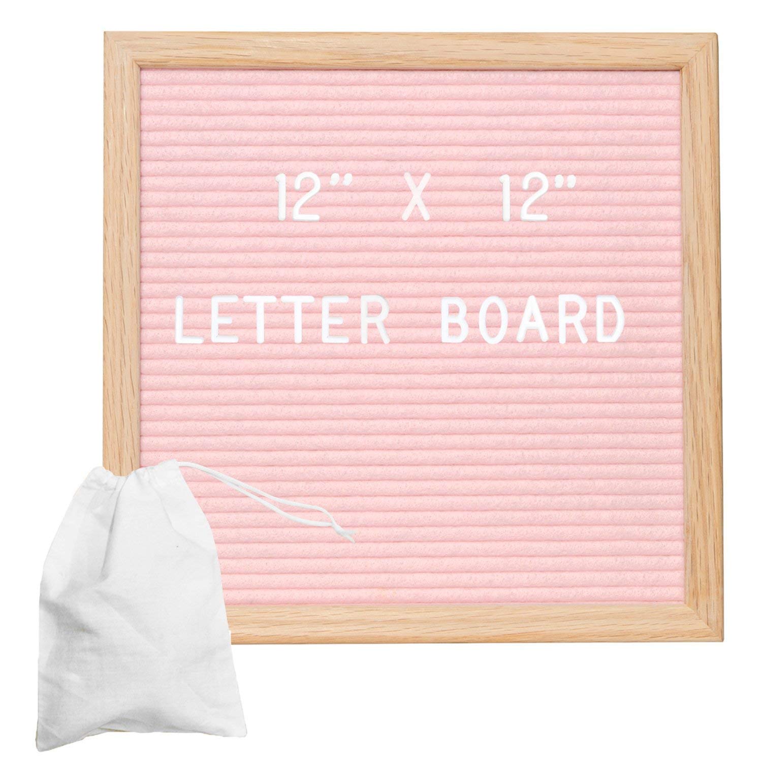 12x16 Inch Changeable Message Board with Oak Wooden Frame Gray Felt