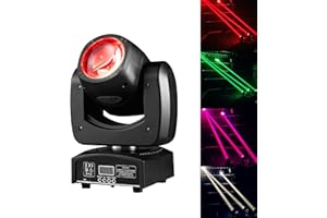 DJXFLI 90W LED Moving Head DJ Lights Mini Beam Stage Lights with Sound Activated RGBW 4 In1 Super Bright Spot Light DMX Control for Wedding DJ Party Stage Lighting