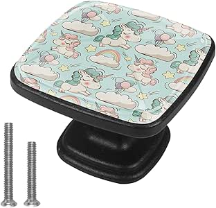 Lindo unicornio con nubes arcoíris tiradores de cajón manija armario