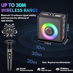 Karaoke Machine, Portable Bluetooth 5.3 Speaker
