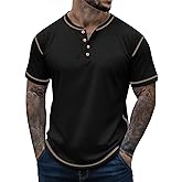 Sailwind Mens Henley Shirts Casual Lightweight Summer T-Shirt Cotton Maverick Short Sleeve